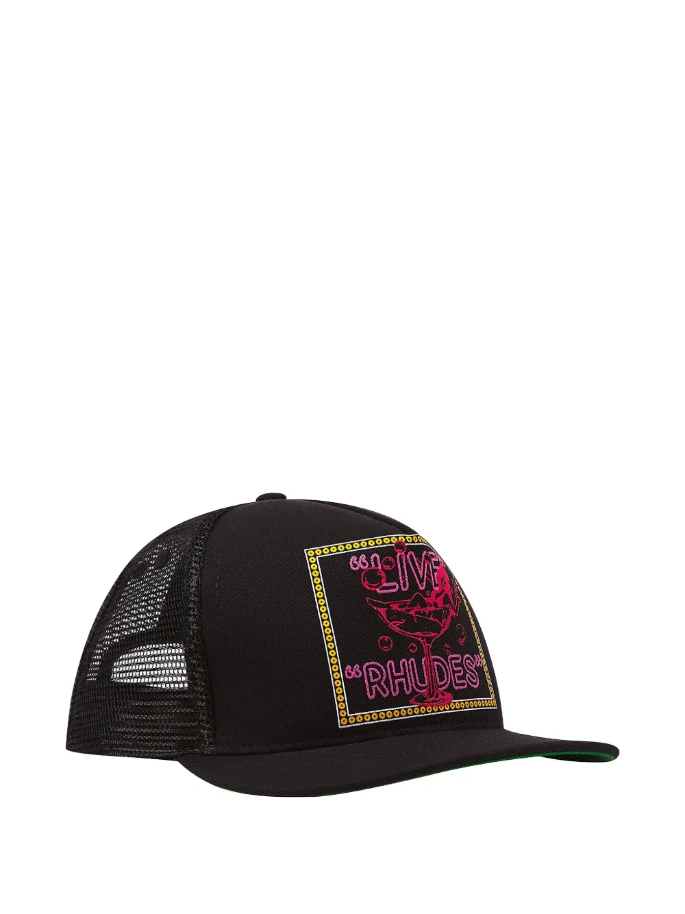 RHUDE Live graphic-print trucker hat Zwart