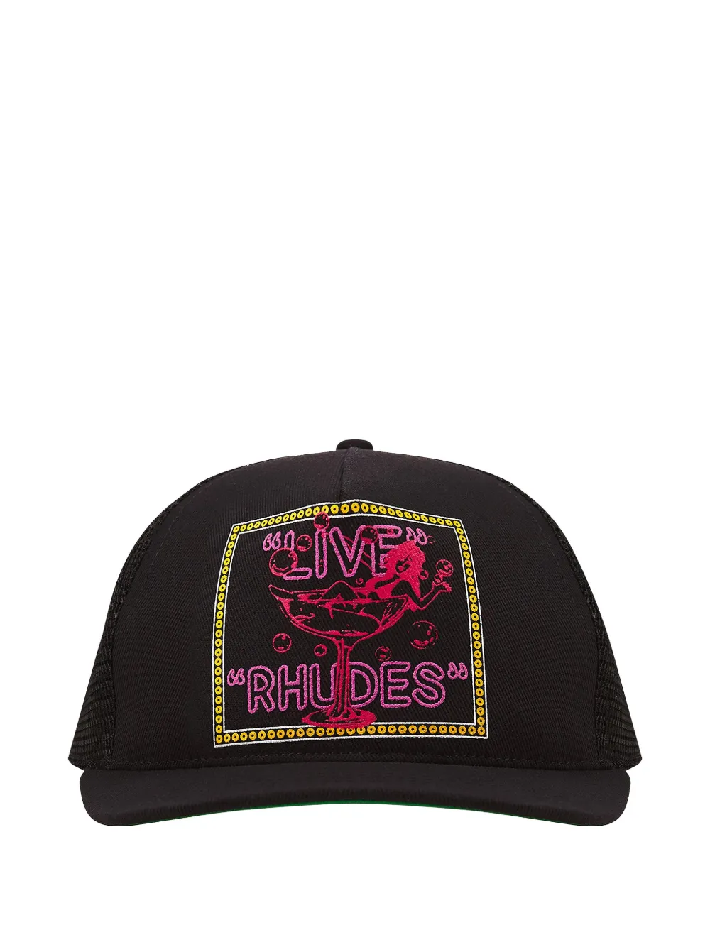 RHUDE Live graphic-print trucker hat Zwart