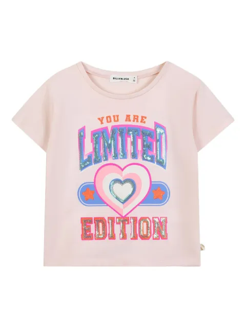 Billieblush sequin-embellished heart-print T-shirt