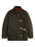 Fay toggle-fastening corduroy-collar jacket - Green
