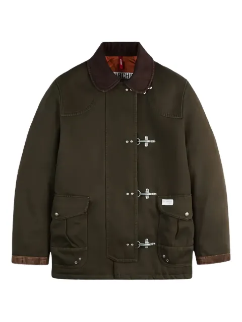Fay toggle-fastening corduroy-collar jacket