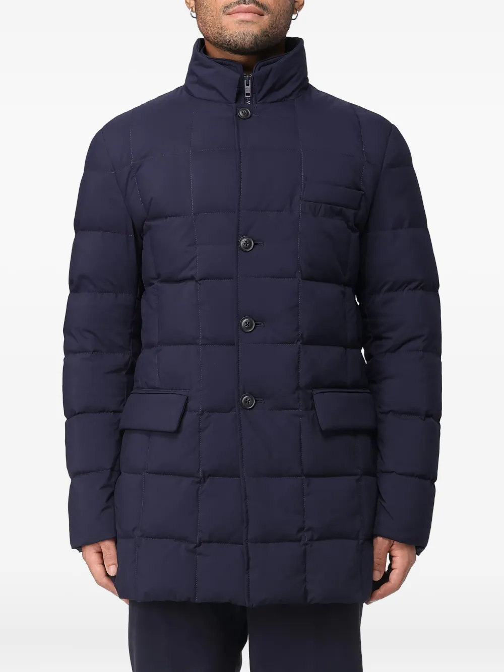 Fay double-front quilted puffer jacket | Blue | Image 1