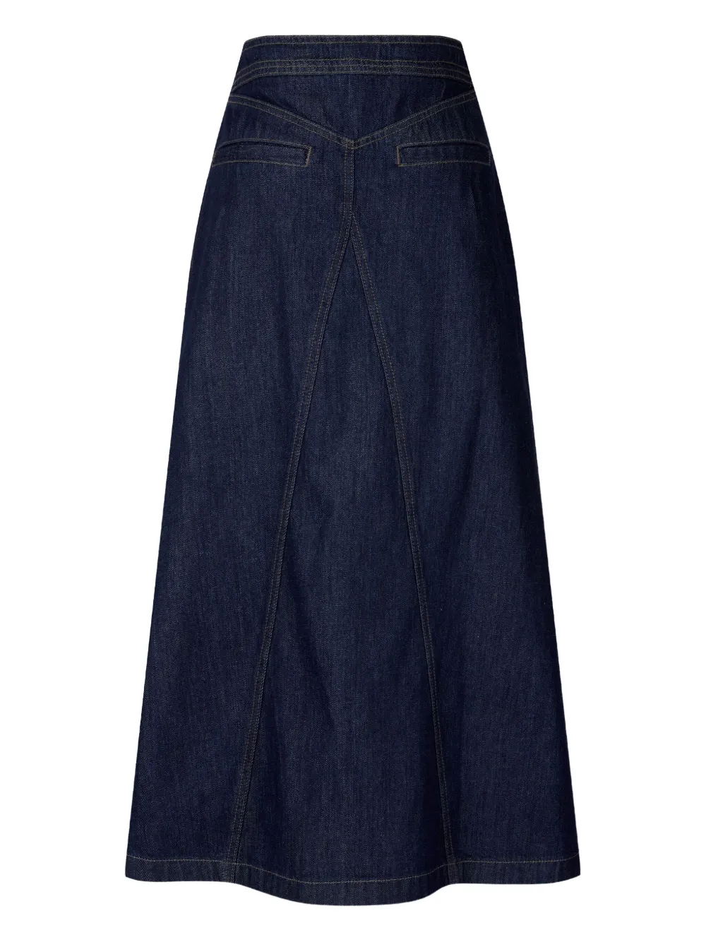 STUDIO TOMBOY Katoenen maxi-rok met contrasterend stiksel - Blauw