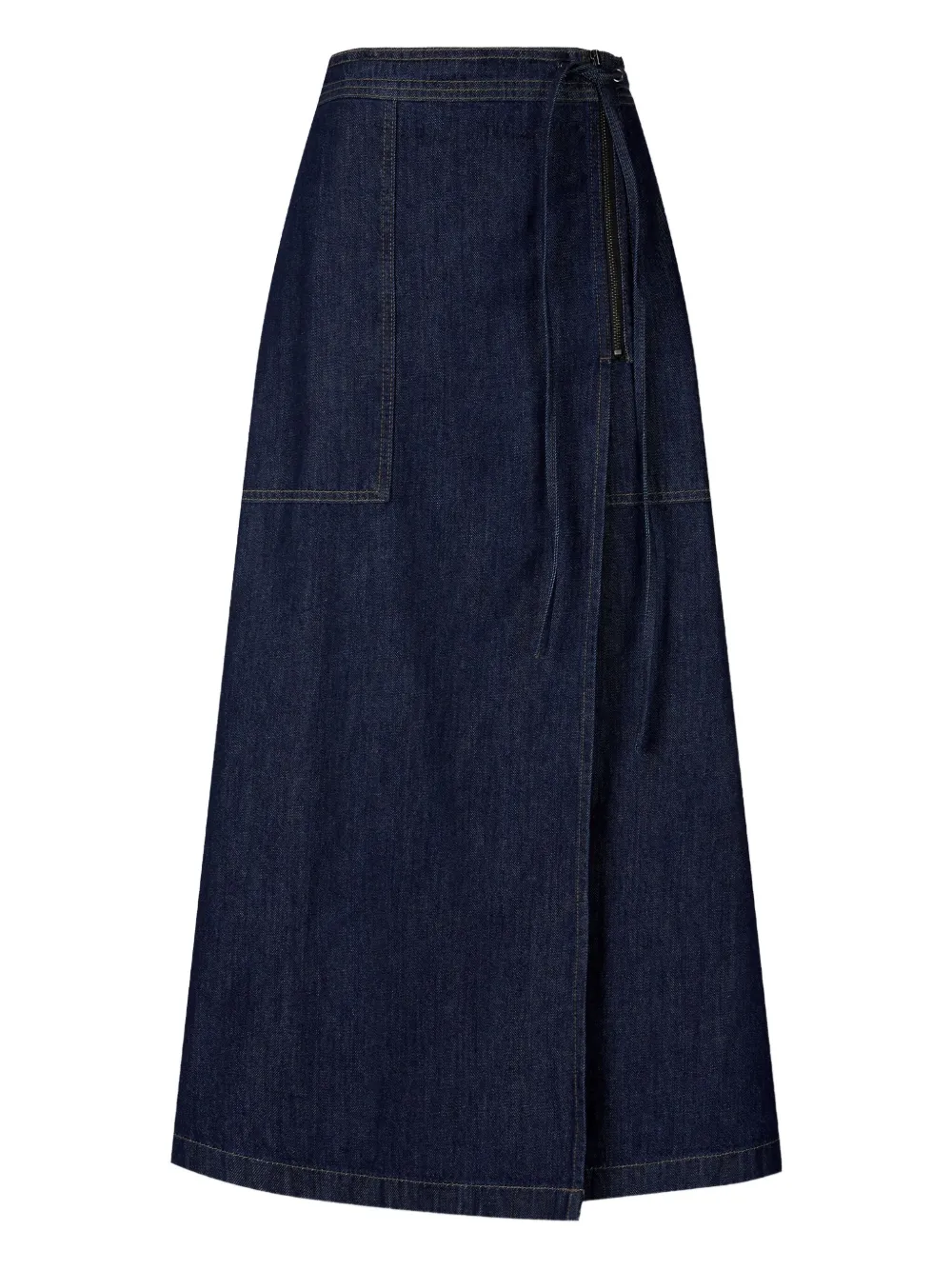 STUDIO TOMBOY contrast-stitching cotton maxi skirt | Blue | Image 1