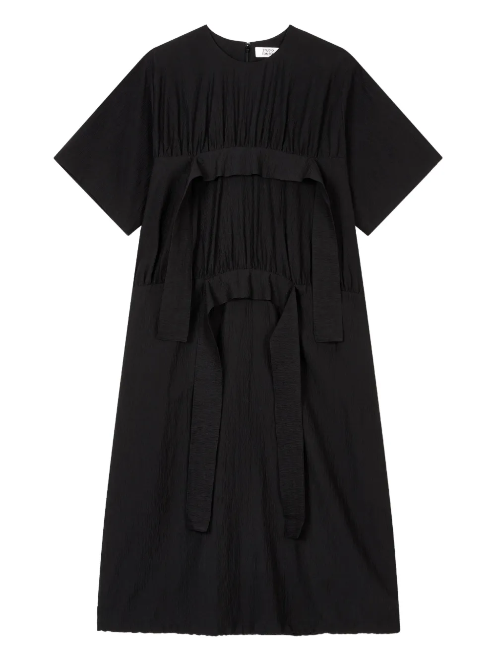 STUDIO TOMBOY frill-detailed short-sleeve mini dress | Black | Image 1