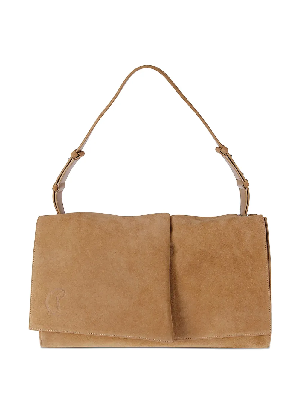 Christian Louboutin large Baggy suede shoulder bag | Neutrals | Image 1