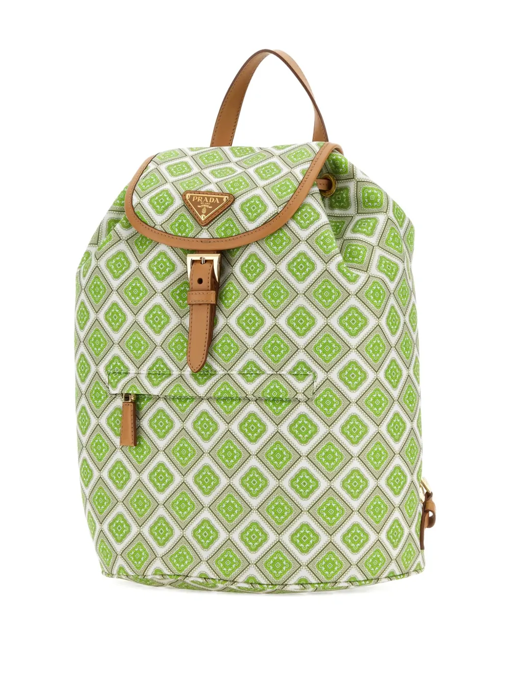Prada geometric-print drawstring backpack Groen