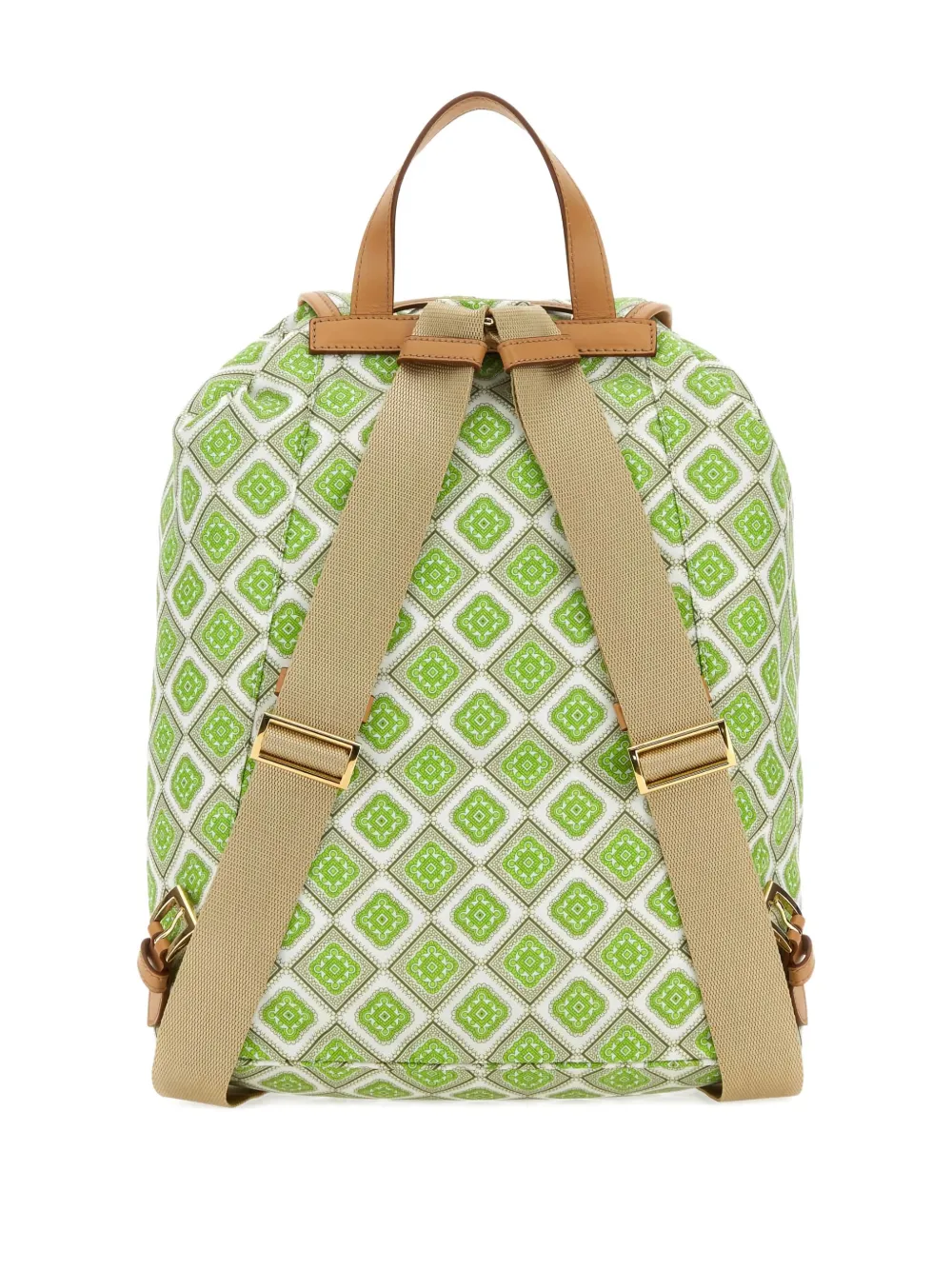 Prada geometric-print drawstring backpack Groen