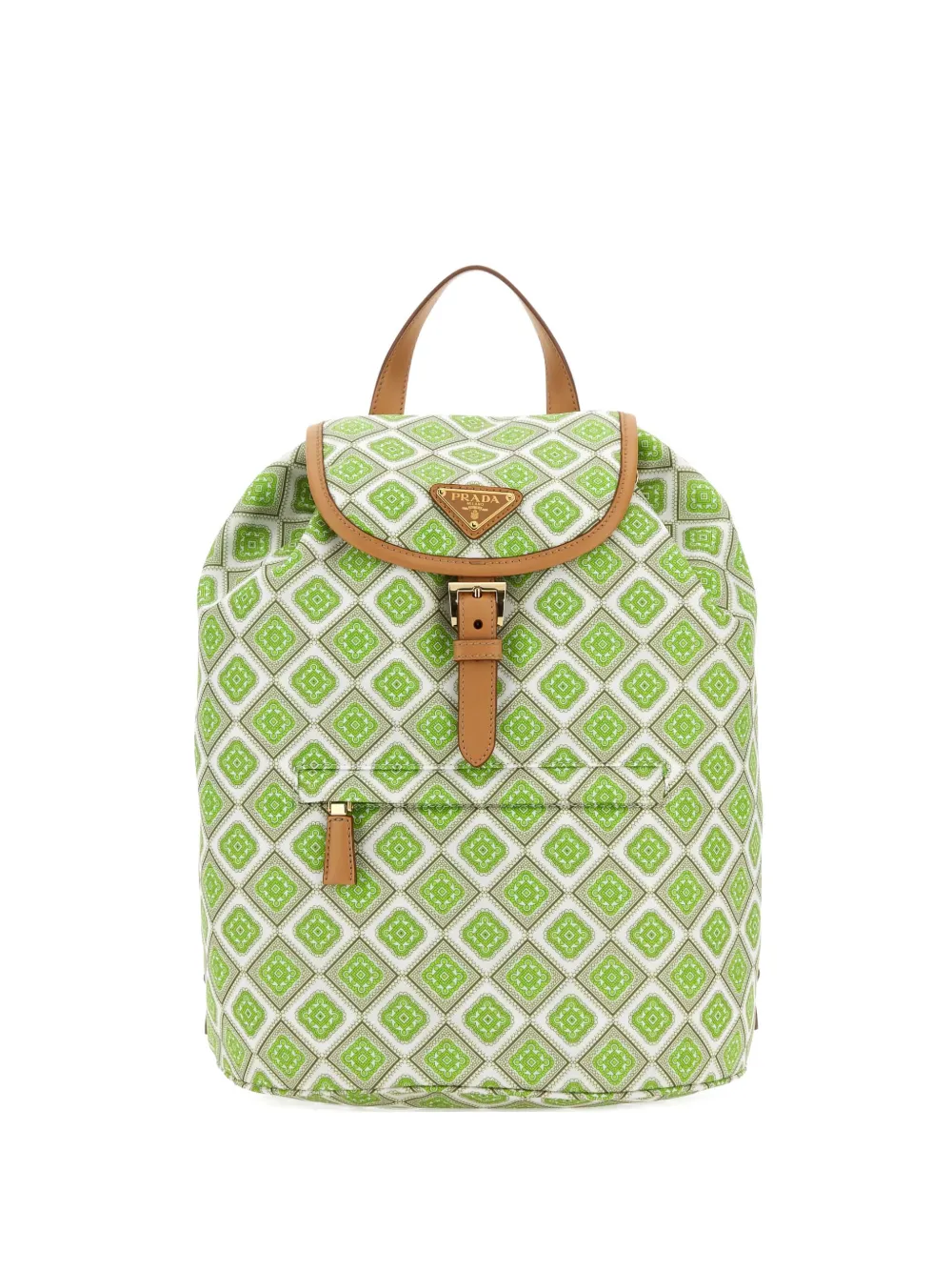 Prada geometric-print drawstring backpack Groen