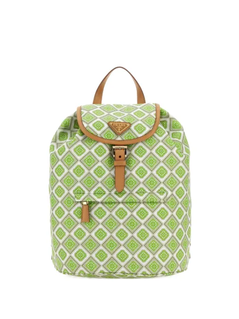 Prada geometric-print drawstring backpack