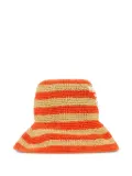 Prada striped raffia bucket hat - Neutrals