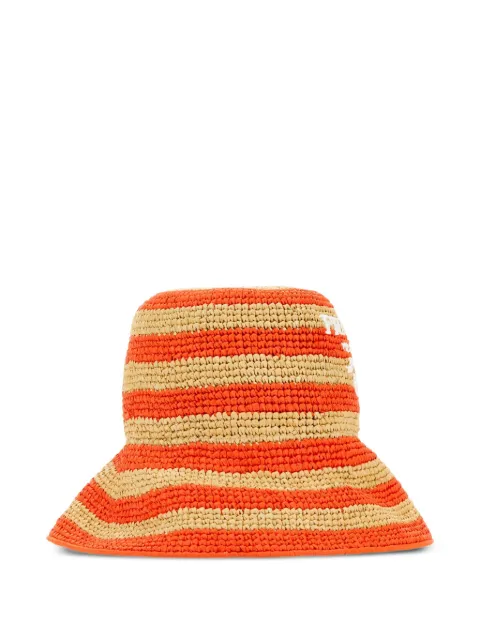 Prada striped raffia bucket hat