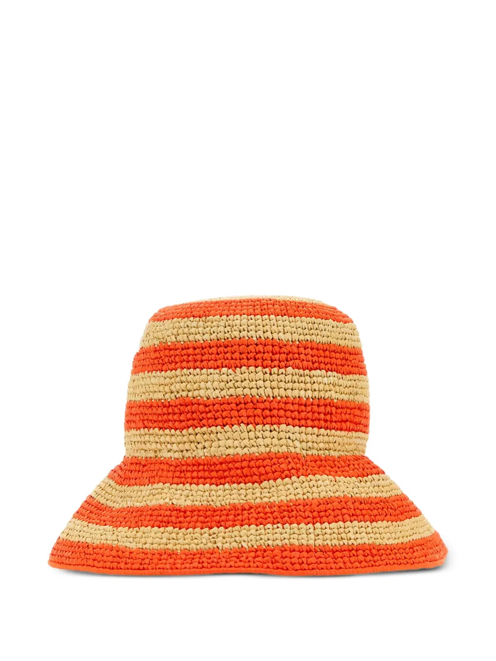 Prada striped raffia bucket hat Beige