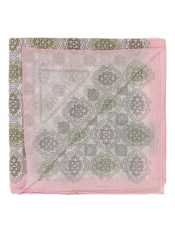 Prada Printed Cotton Foulard Neutrals FARFETCH IN