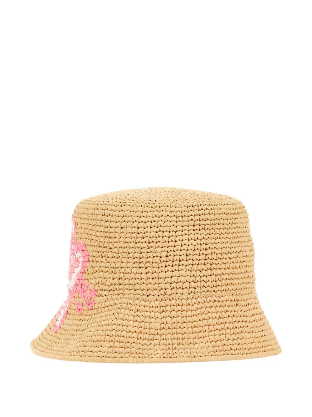 Prada crochet floral-embroidery bucket hat Beige