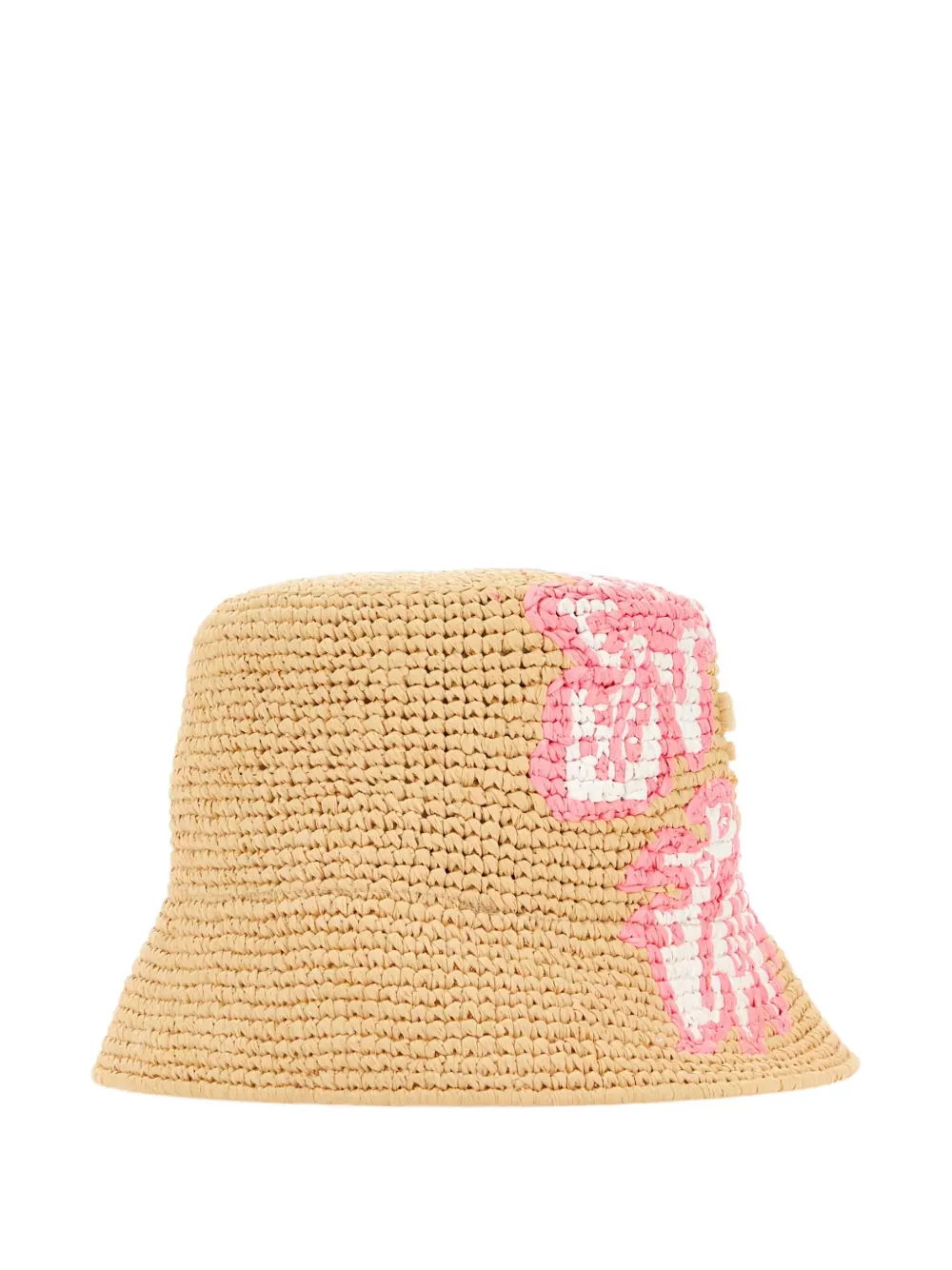 Prada crochet floral-embroidery bucket hat Beige