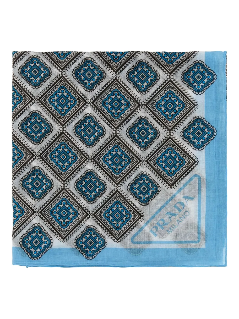geometric-pattern cotton foulard
