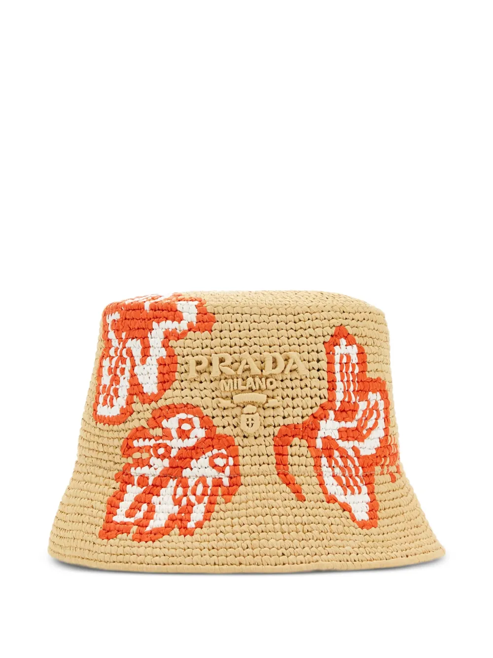 Prada crochet bucket hat Beige