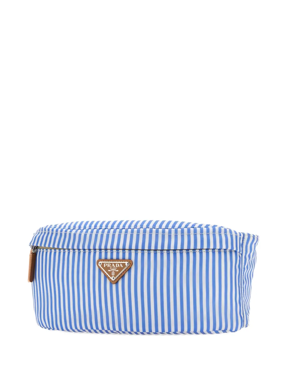 Prada striped-pattern belt bag Blauw
