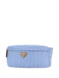 Prada striped-pattern belt bag - Blue