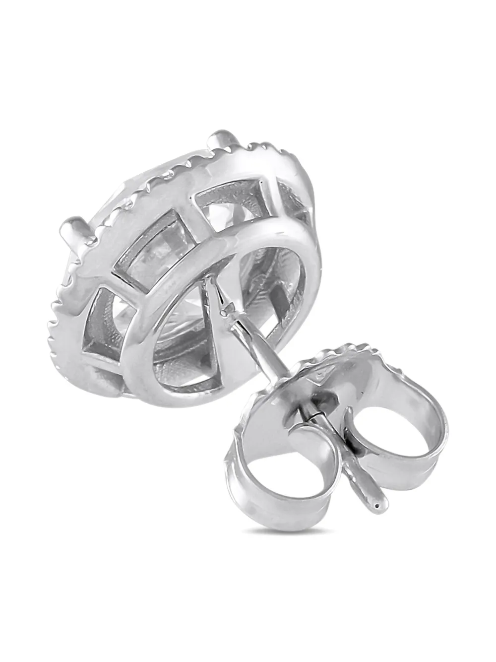LB Exclusive 14K white gold Halo diamond earrings | Image 2