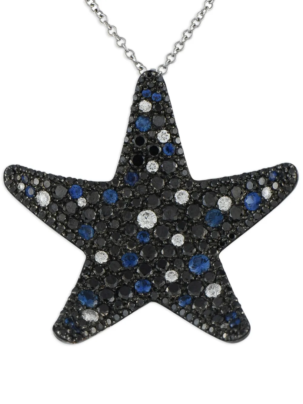 Pre-owned Pasquale Bruni 18kt White Gold Star Sapphire Necklace In Silver