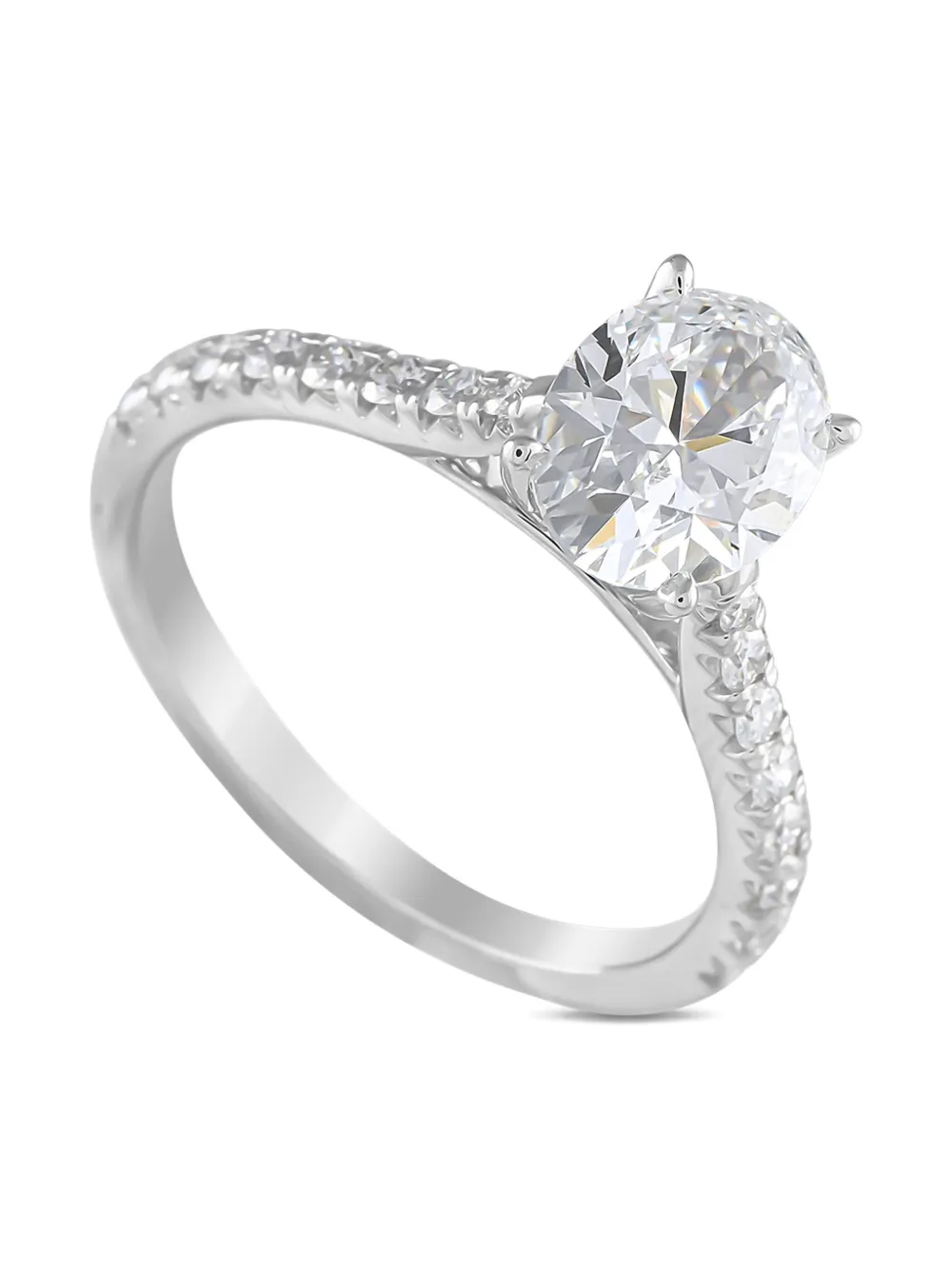 LB Exclusive 14K white gold Oval diamond ring | Image 2