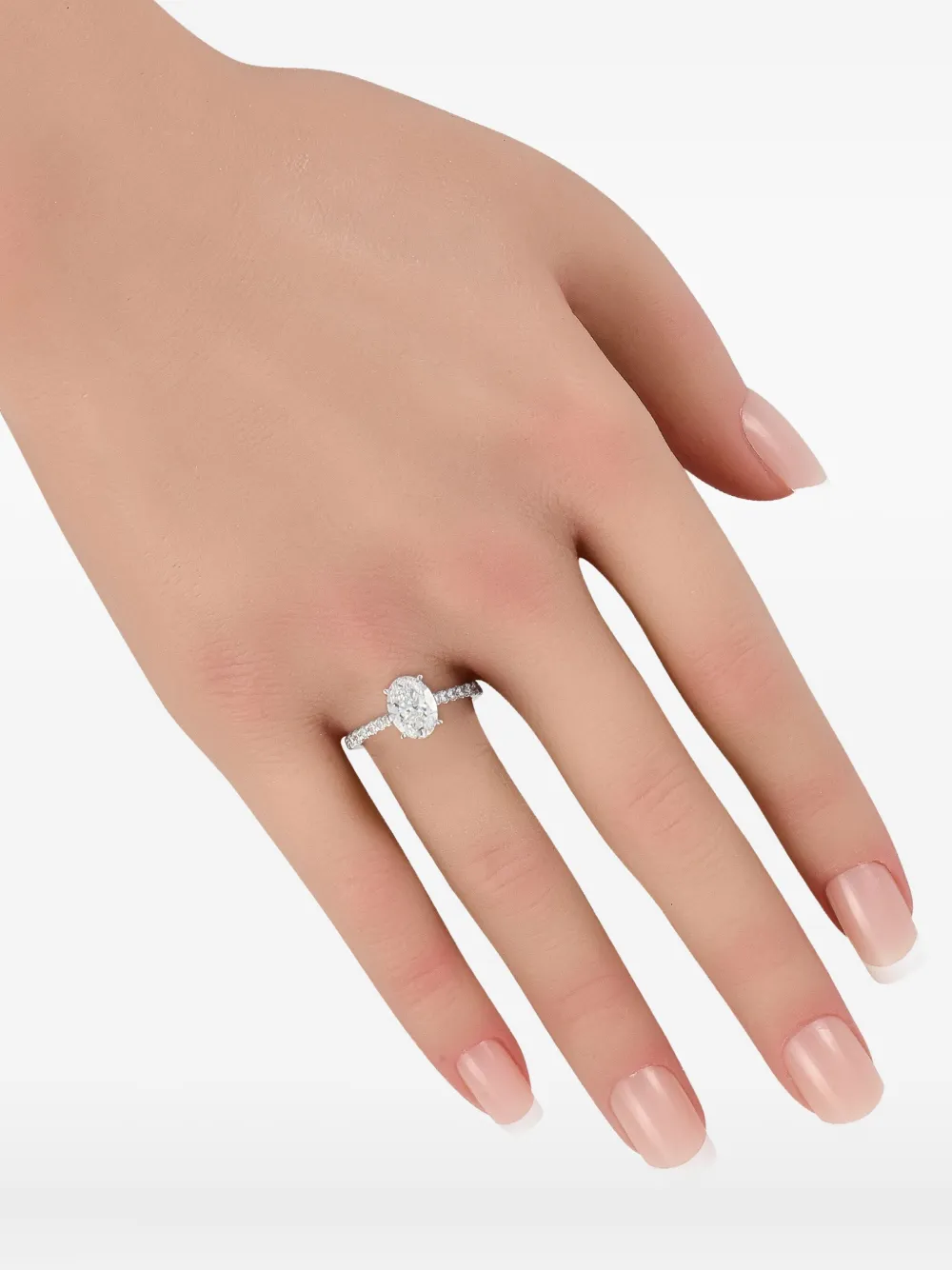 LB Exclusive 14K white gold Oval diamond ring | Silver | Image 1