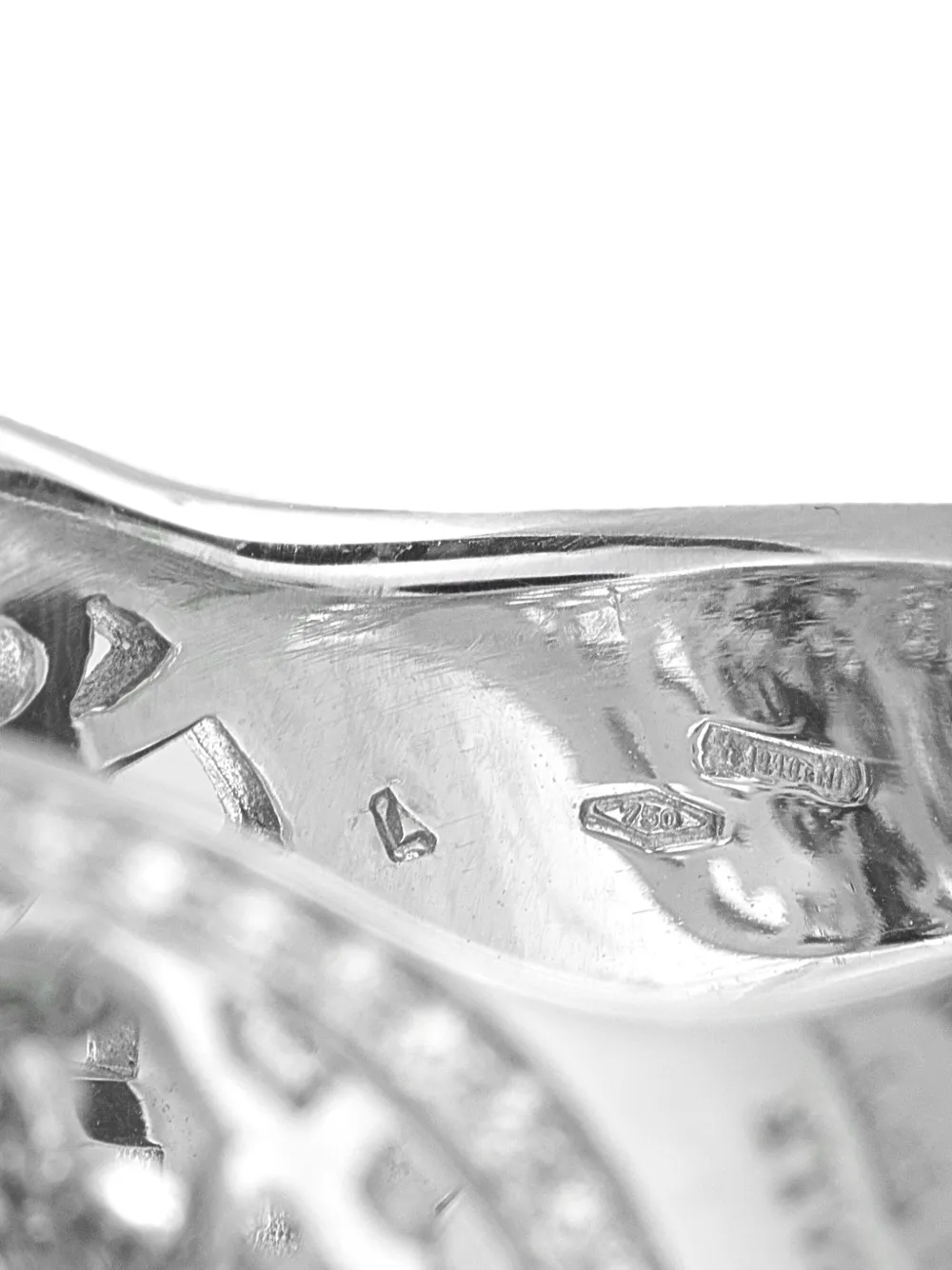 Pre-owned Pasquale Bruni 18k White Gold Diamond Ring In Silver