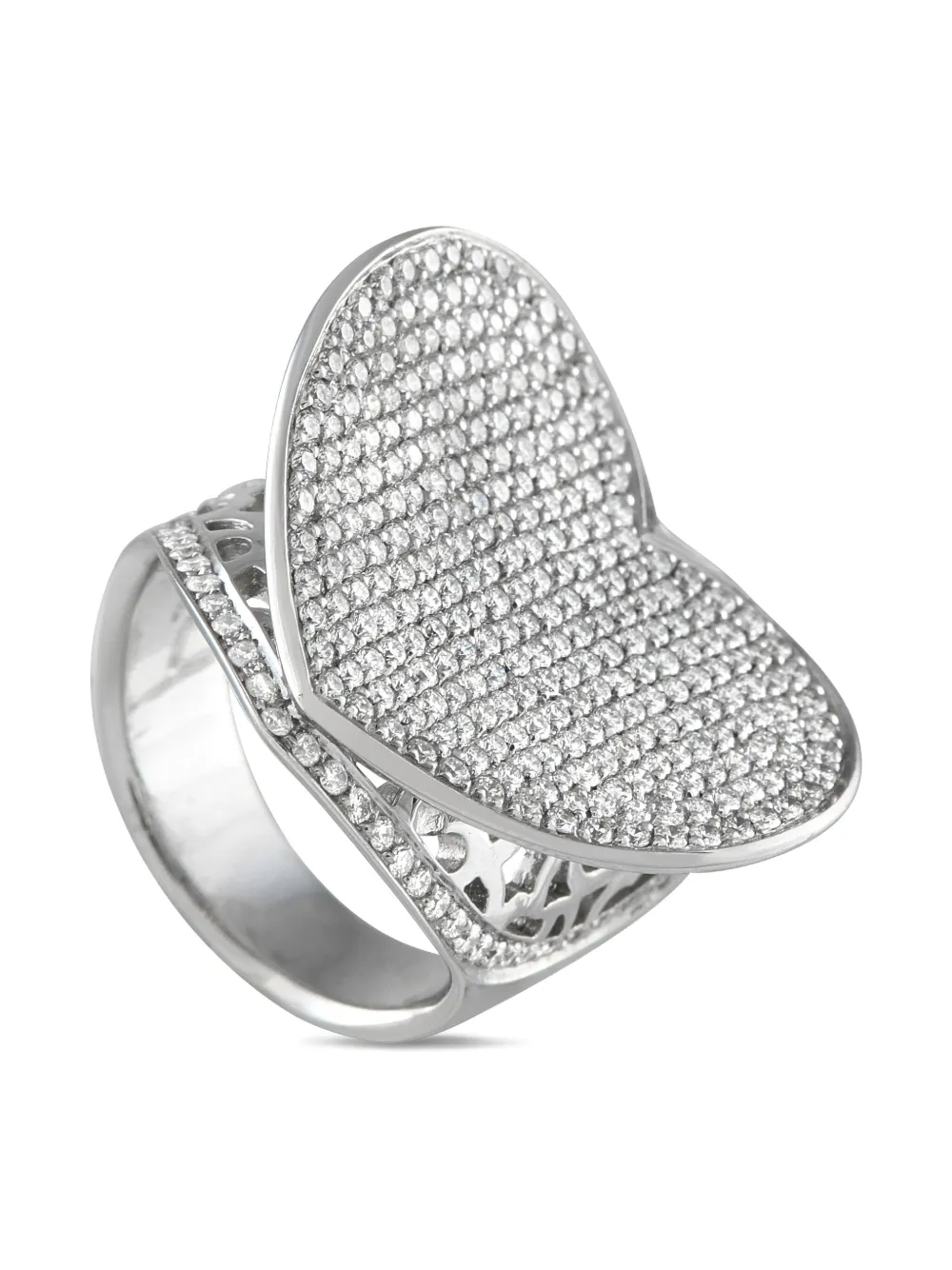 Pre-owned Pasquale Bruni 18k White Gold Diamond Ring In Silver
