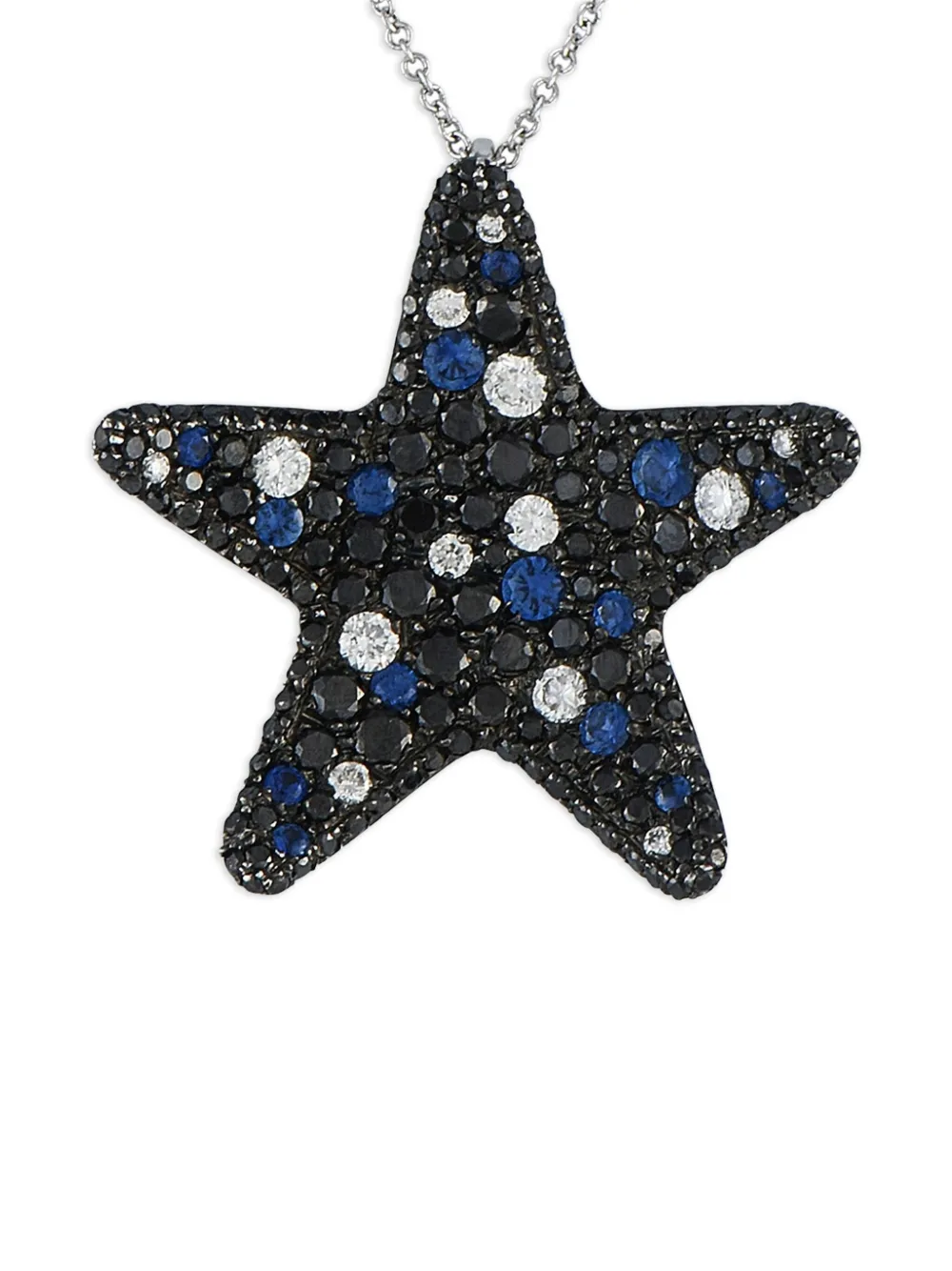 Pre-owned Pasquale Bruni 18k White Gold Diamond And Sapphire Necklace In Silver