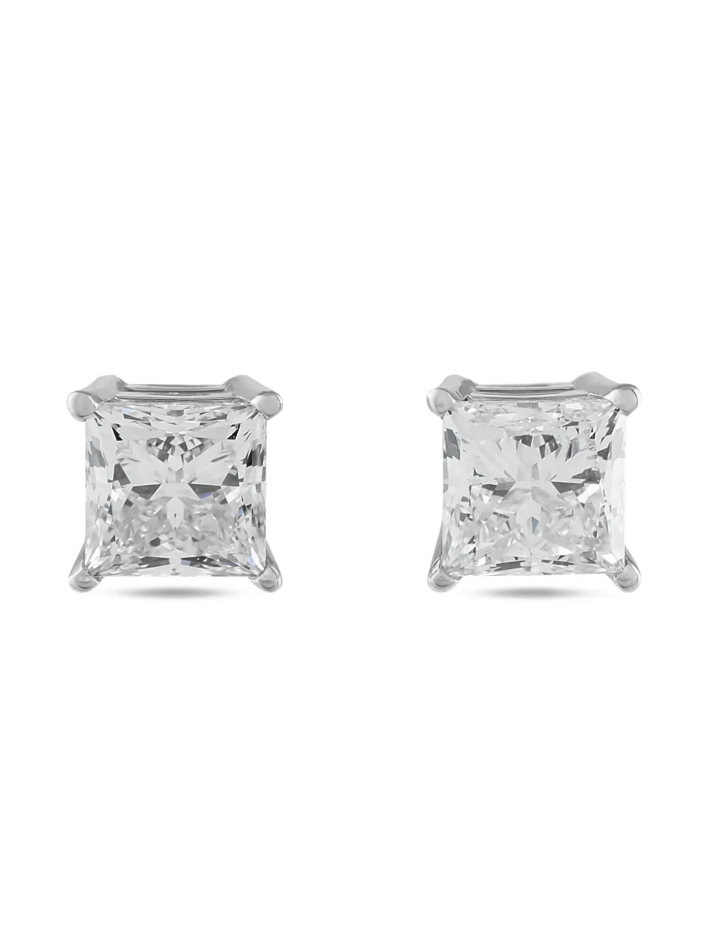 LB Exclusive 14K white gold diamond earrings | Silver | Image 1