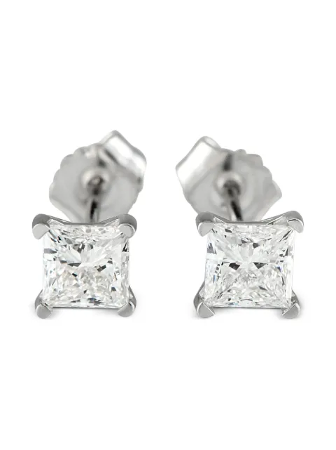 LB Exclusive 14K white gold diamond earrings