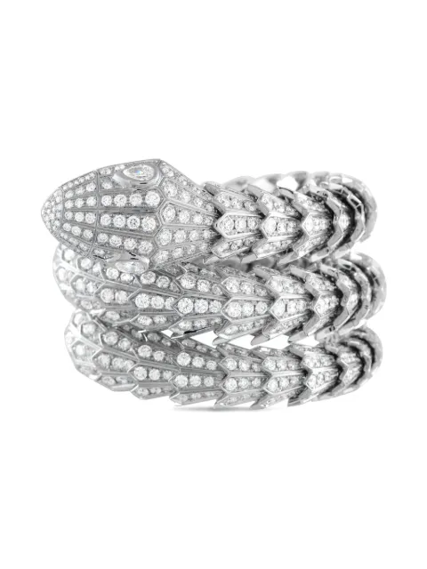 Bvlgari Pre-Owned 18K白金 Serpenti 钻石手链（典藏款）