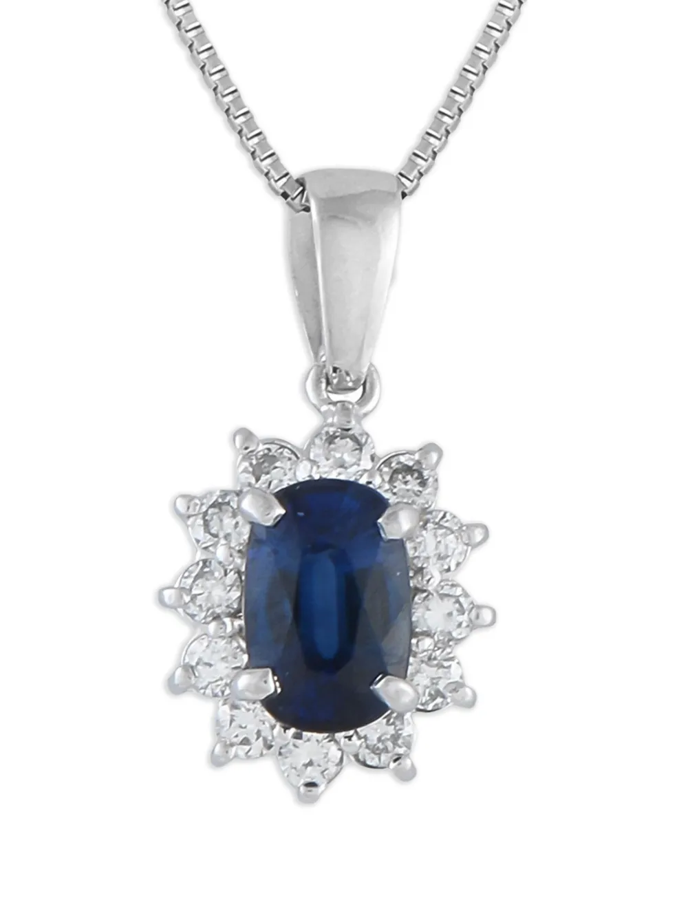 LB Exclusive platinum diamond and sapphire pendant necklace | Image 2