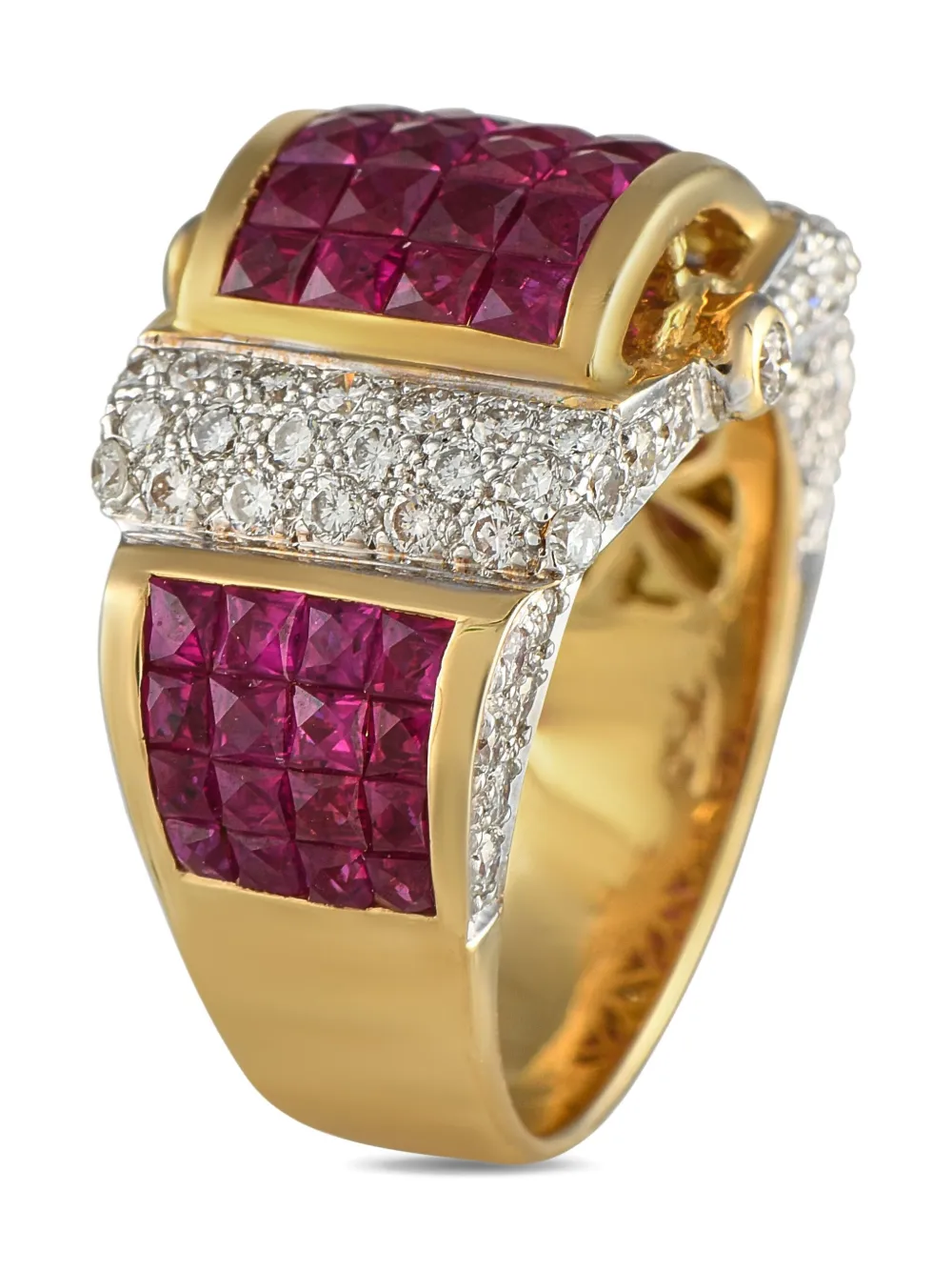 LB Exclusive 18K yellow gold diamond and ruby ring | Gold | Image 1