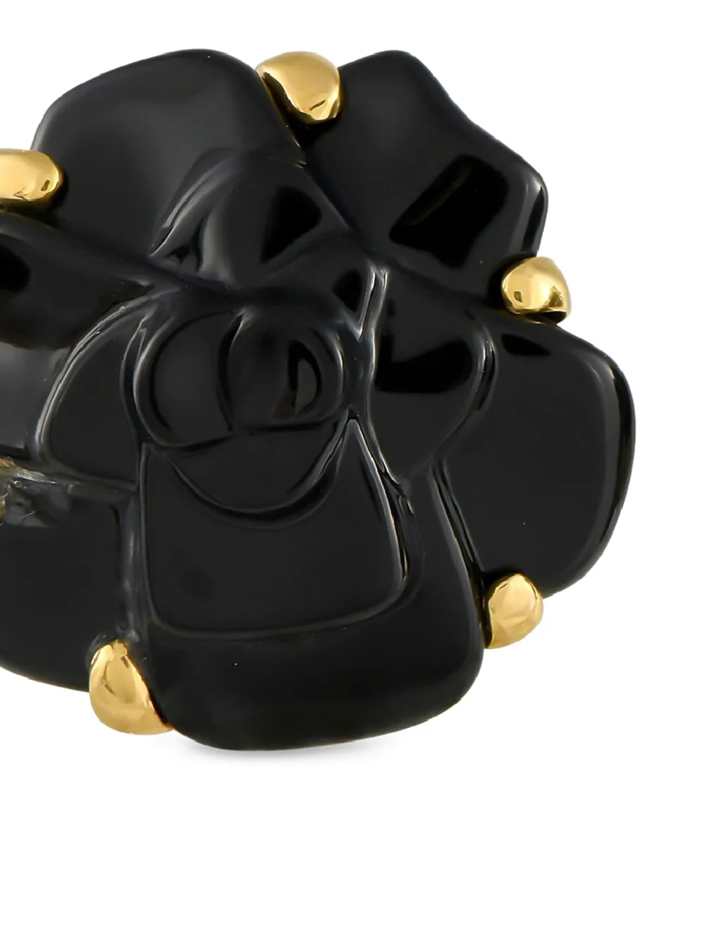 CHANEL Pre-Owned 18K gold Camelia ceramic earrings | Image 2