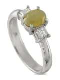 LB Exclusive platinum chrysoberyl and diamond ring - Silver