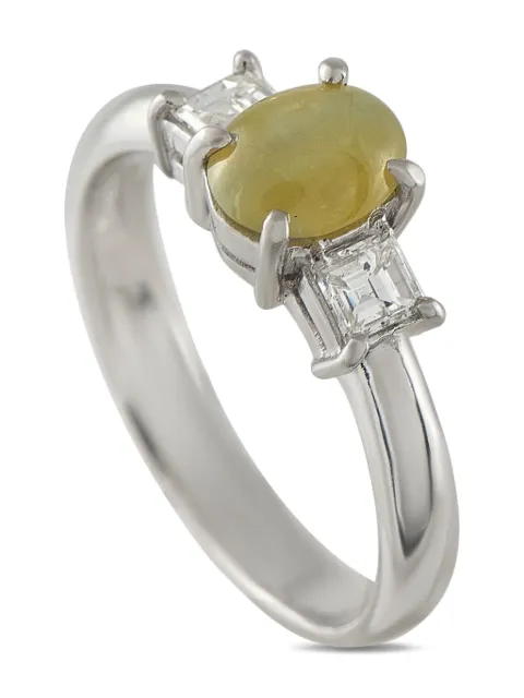 LB Exclusive platinum chrysoberyl and diamond ring
