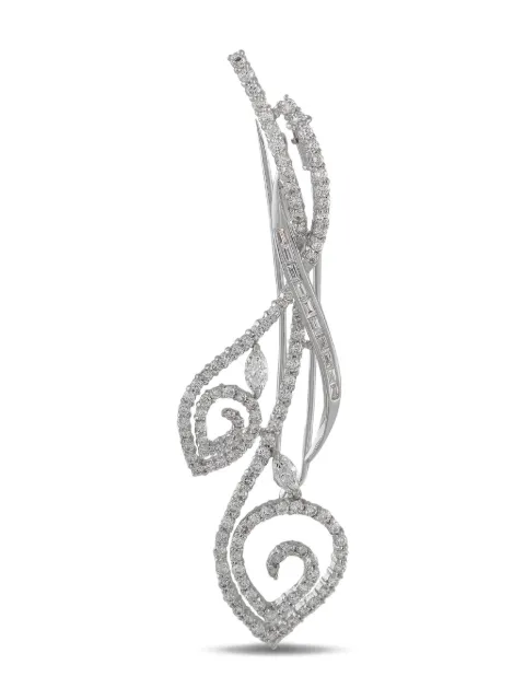 LB Exclusive 18K white gold diamond brooch