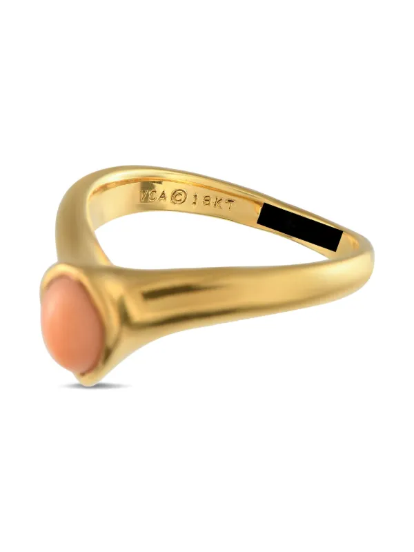 Van Cleef Arpels 18K Yellow Gold Coral Ring Gold FARFETCH