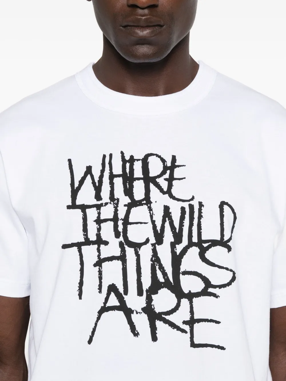 sacai T-shirt met graffiti-print Wit