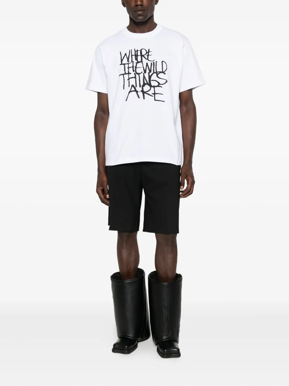 Sacai T-shirt met graffiti-print - Wit