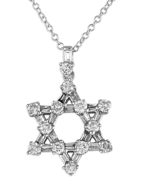 LB Exclusive 14K white gold Star of David diamond necklace