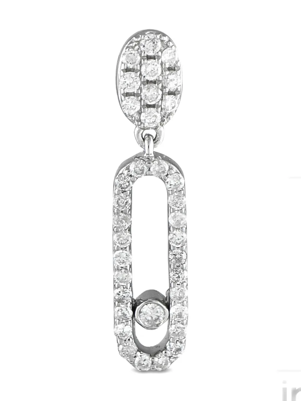 LB Exclusive 14K white gold Paperclip diamond earrings | Image 2