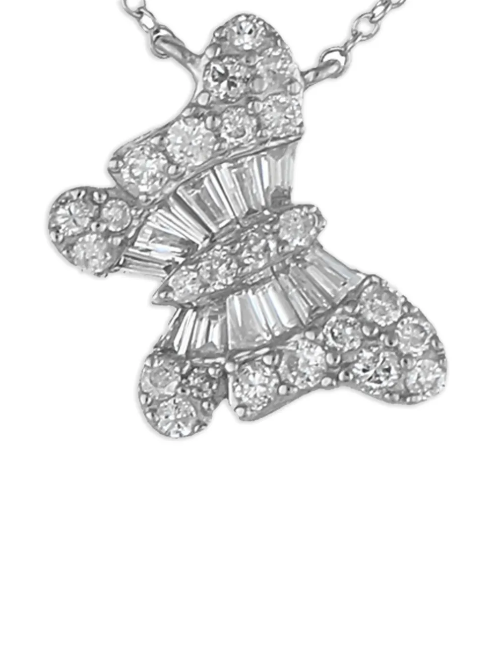 LB Exclusive Butterfly ダイヤモンド ネックレス 14Kホワイトゴールド - シルバートーン LB Exclusive Butterfly ダイヤモンド ネックレス 14Kホワイトゴールド - シルバートーン