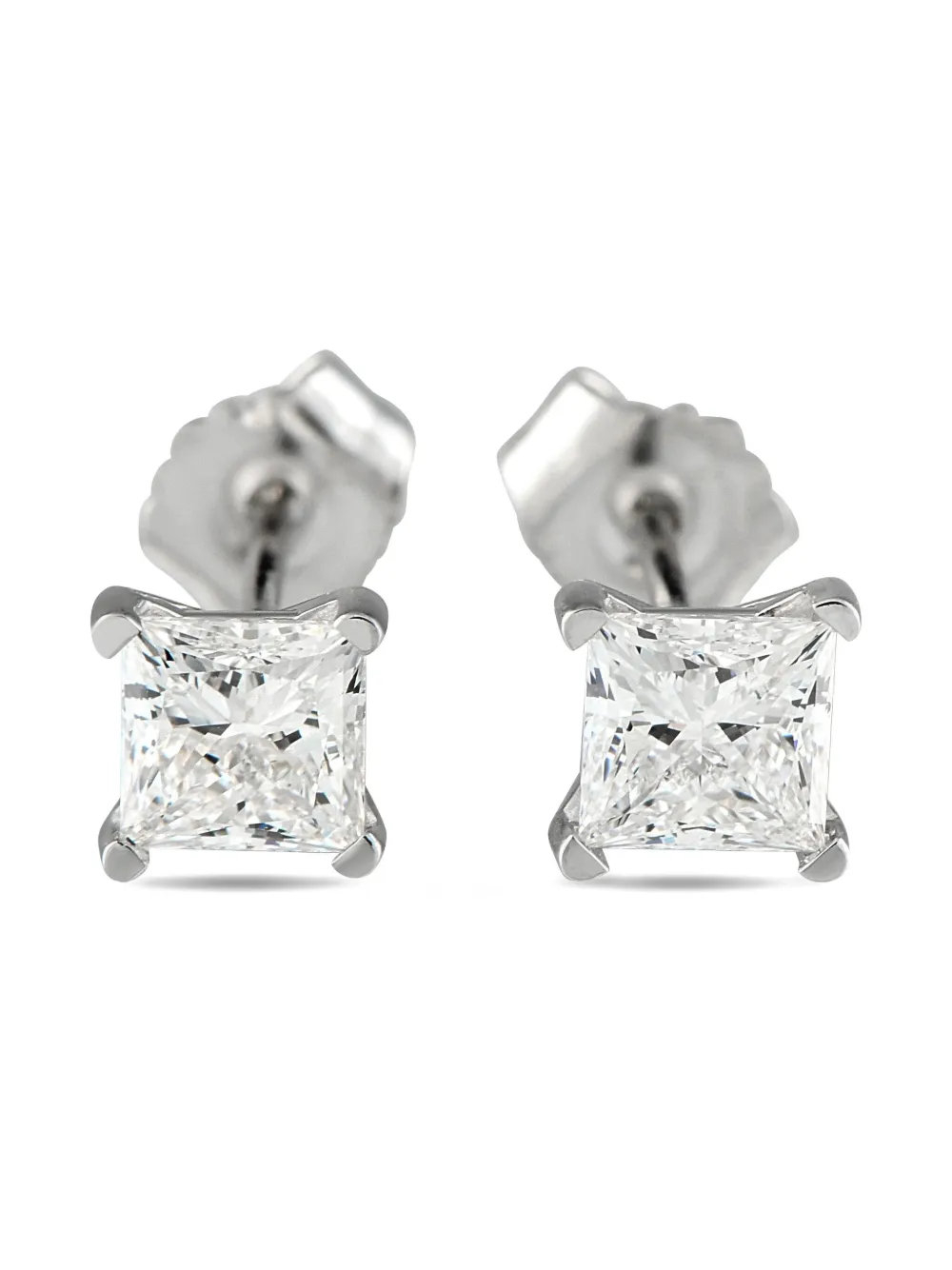 LB Exclusive 14K white gold diamond earrings | Silver | Image 1