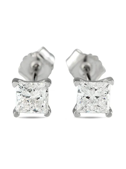 LB Exclusive 14K white gold diamond earrings