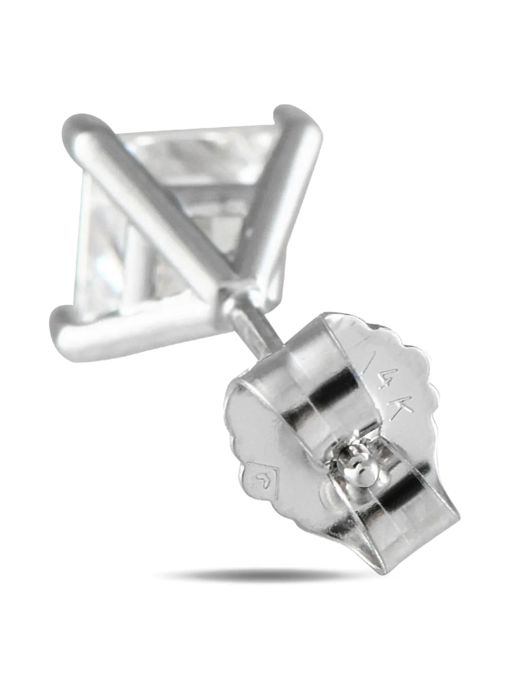LB Exclusive 14K white gold diamond earrings | Image 2