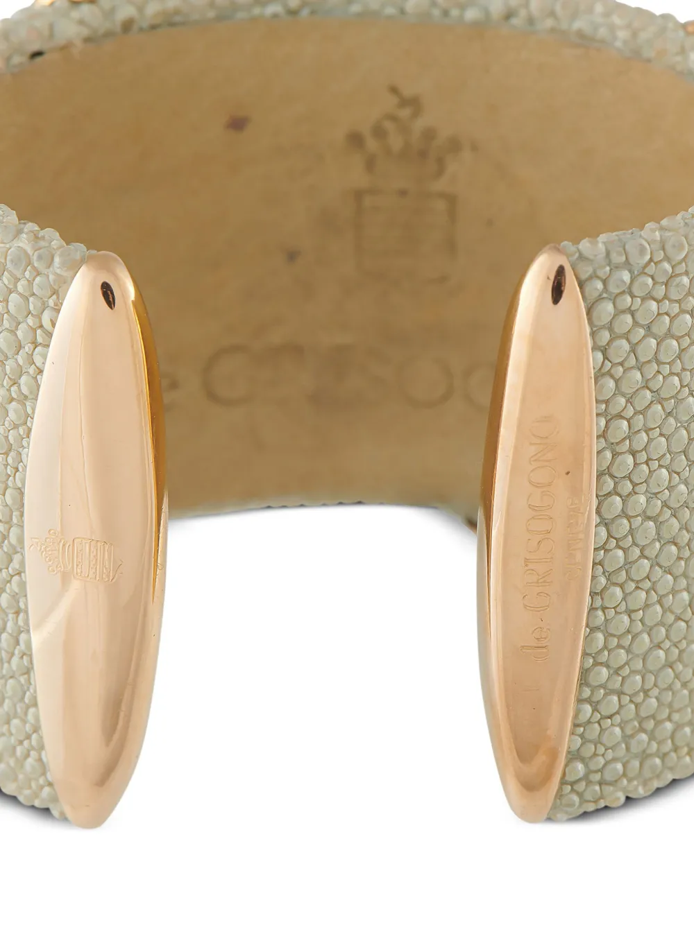 Pre-owned De Grisogono 18k Gold Galuchat Cuff Bracelet